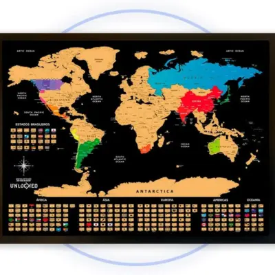 mapa mundi para raspar